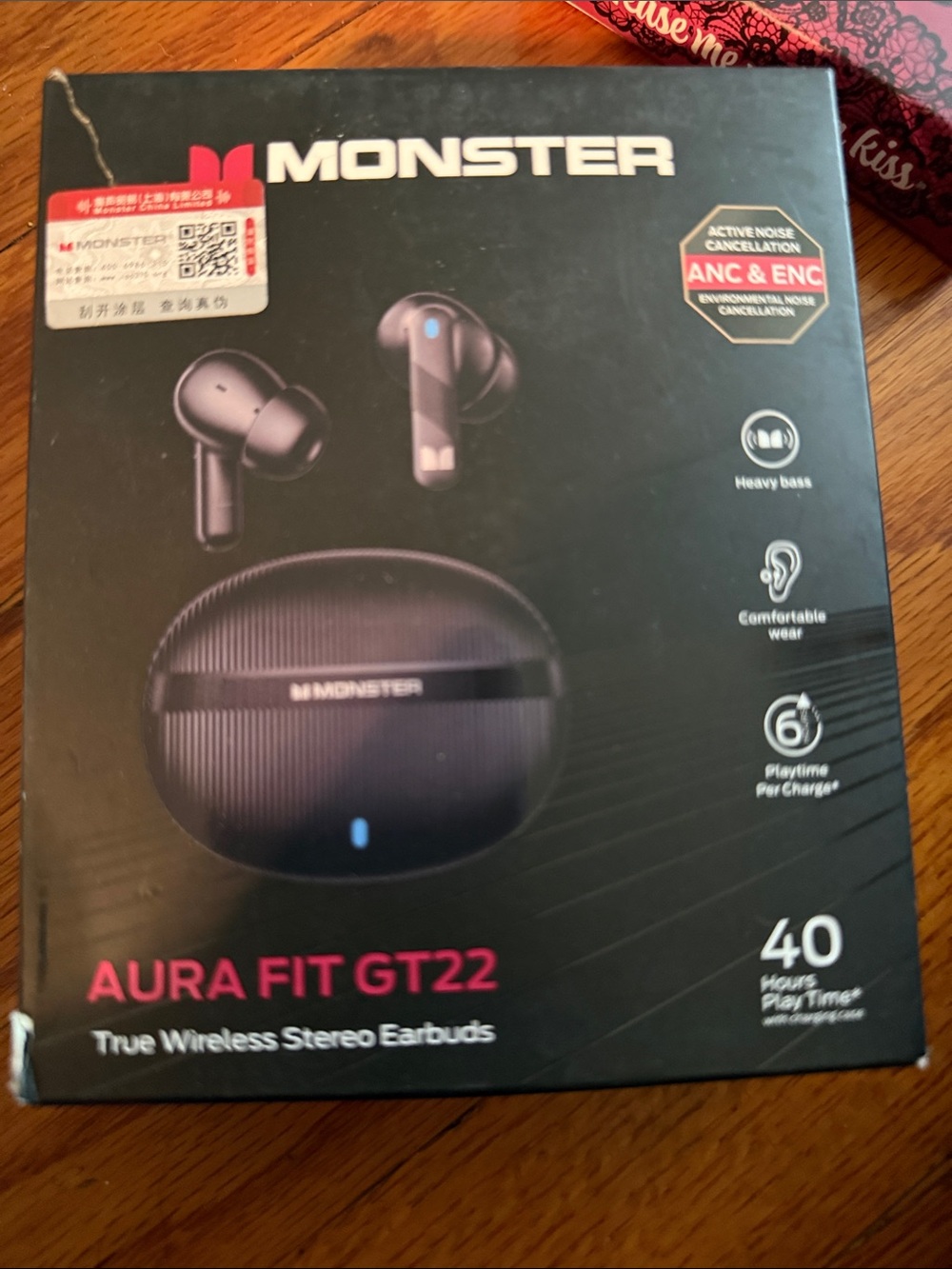 Aura Fit GT22 True Wireless Earbuds — Black